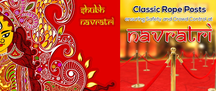Classic Rope Posts- ensuring Safety and Crowd Control at Navratri