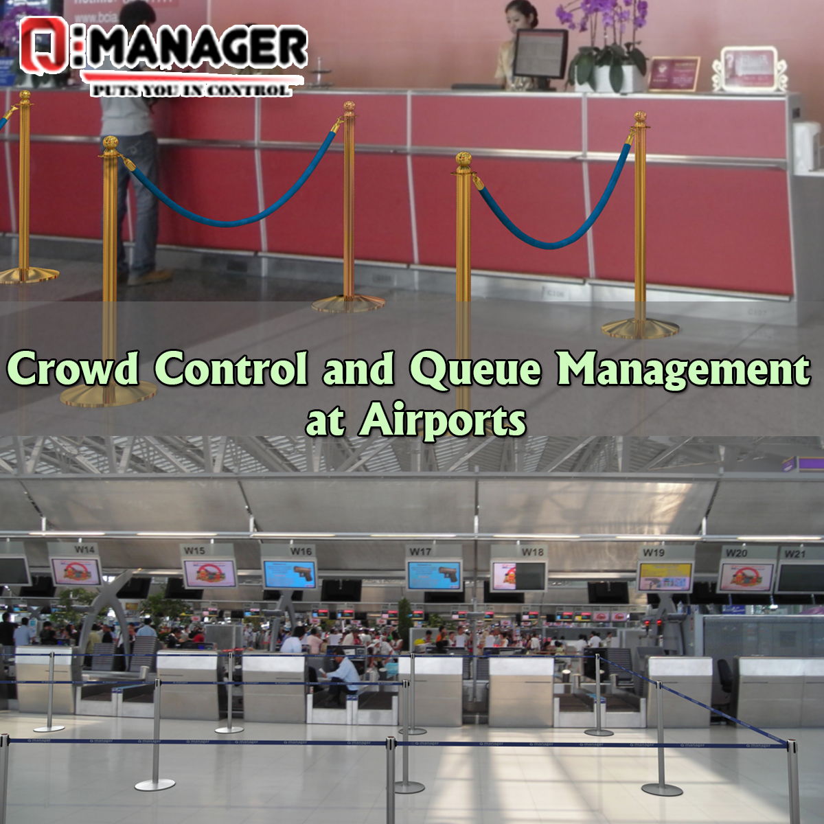 Crowd Control and Queue Management at Airports