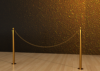 Classic Chain Floor Mounted Posts in Brass