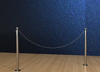 Classic Chain Post in Stainless Steel Floor Mount