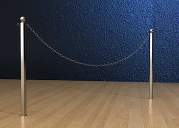 Classic Chain Post in Stainless Steel Floor Socket