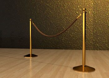 Classic Rope Post in Gold Finish