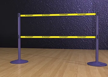Powder Coated Retractable Double Belt Post