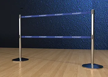 Retractable Double Belt Post in Stainless Steel