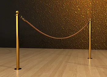 Classic Rope Post in Brass Floor Mount