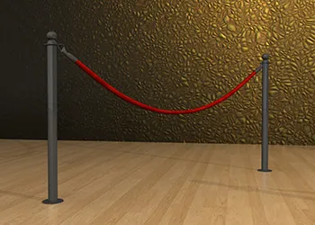 Powder Coated Classic Rope Post Floor Mount