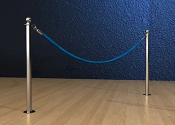 Classic Rope Post in Stainless Steel Floor Mount