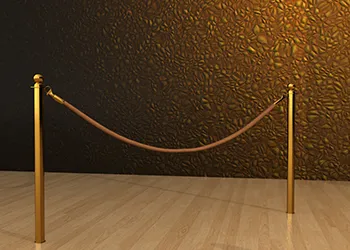 Classic Rope Post in Brass Floor Socket