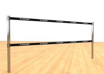 Double Belt Post - Floor Socket black