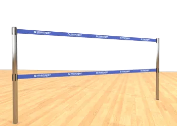 Double Belt Post - Floor Socket Blue