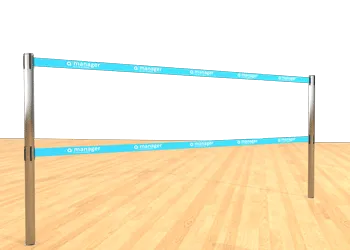 Double Belt Post - Floor Socket Cyan