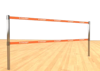 Double Belt Post - Floor Socket Orange