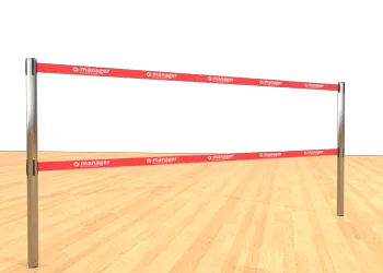 Double Belt Post - Floor Socket Red