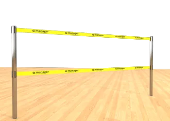 Double Belt Post - Floor Socket Yellow