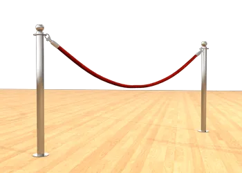 Rope Post - Floor Mount Fiery Red